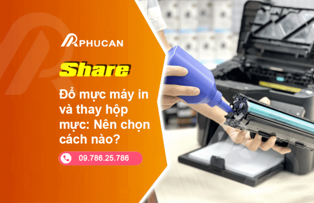đổ mực máy in hay thay hộp mực